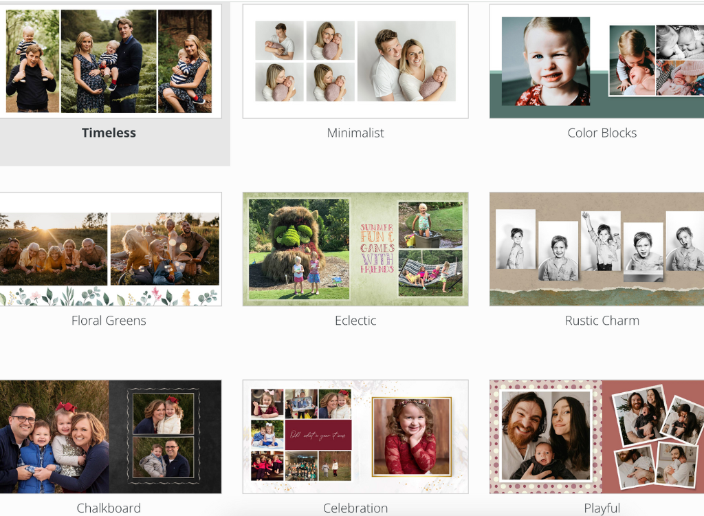 Photo album design templates