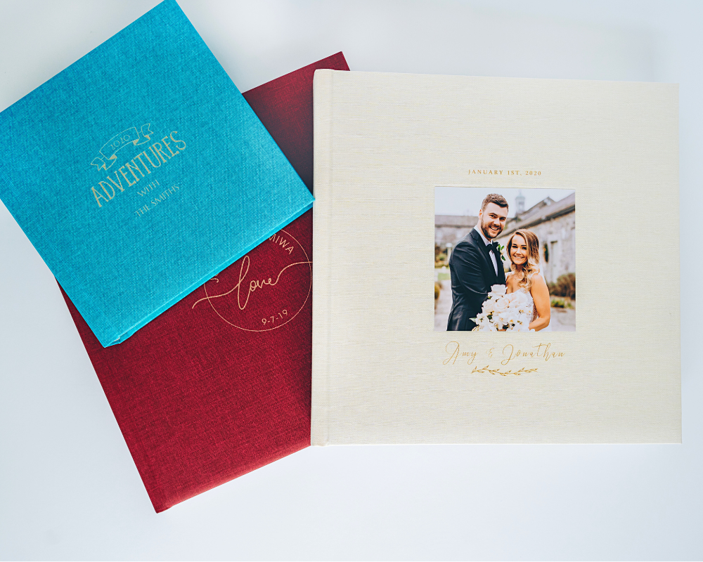Linen Photo Album Covers & a Leather Cover with Cameo Window