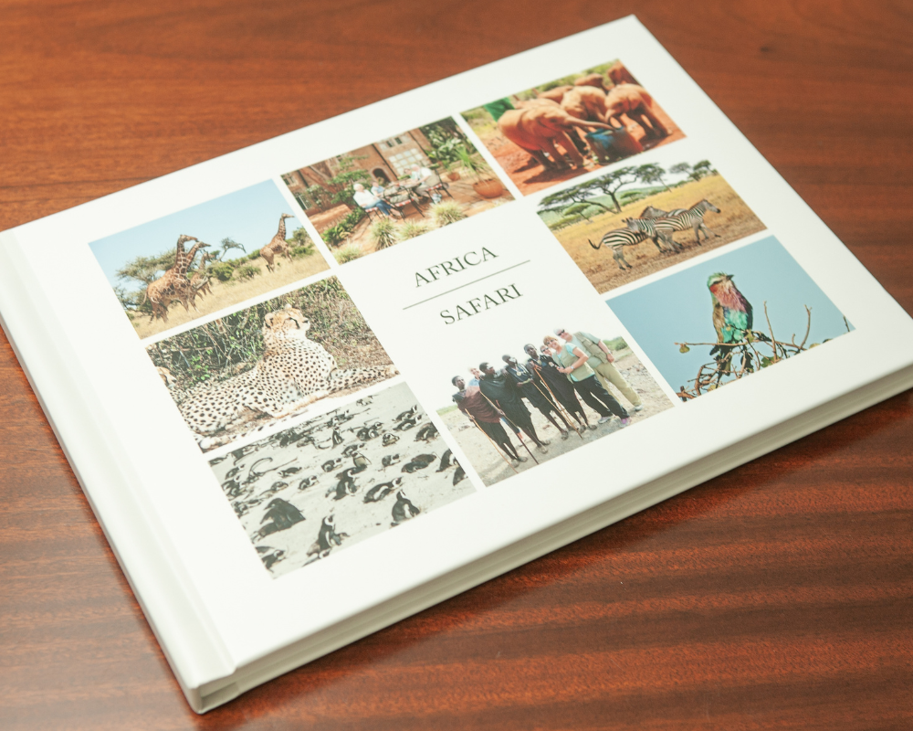 Travel Photo Book Cover with an African Safari Collage