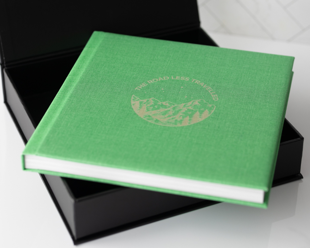 Travel Photo Book in Green Linen