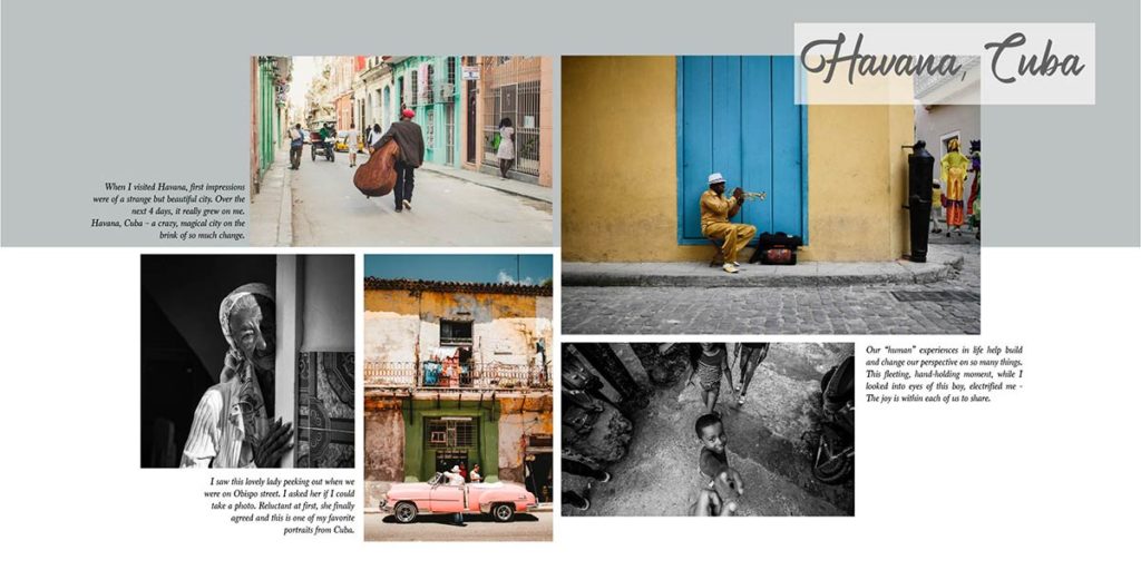 Custom Photo Book Layout With Text Descriptions Created for a PhotoJournalist