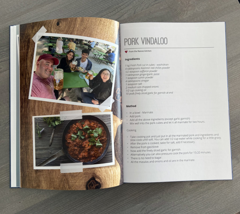 Custom recipe photo book as a Christmas gift for the food friend