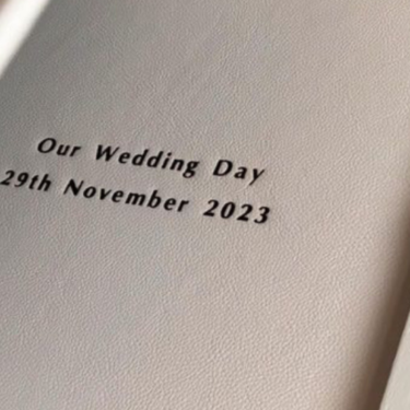 Real leather wedding album with matching premium box